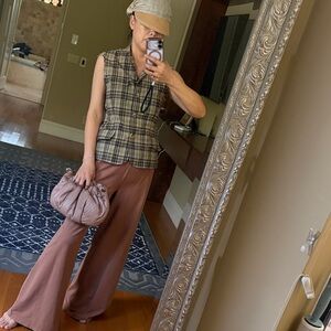 Vintage Theory Brown plaid vest b29